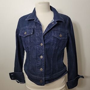 J. Crew Women's Denim Jacket Trucker Sz Medium Dark Wash